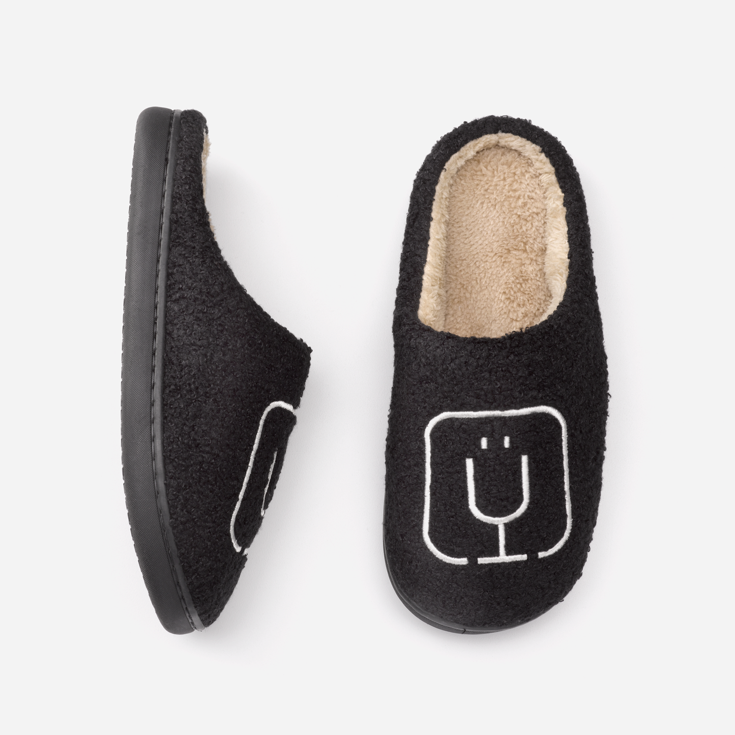 brumate-fuzzy-slippers-black-e6 apparel-slippers-above.png